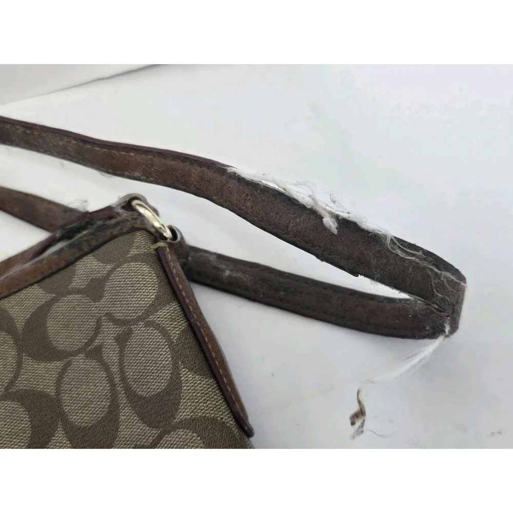 Coach Purse Womens Brown Signature Canvas File Crossbody Bag